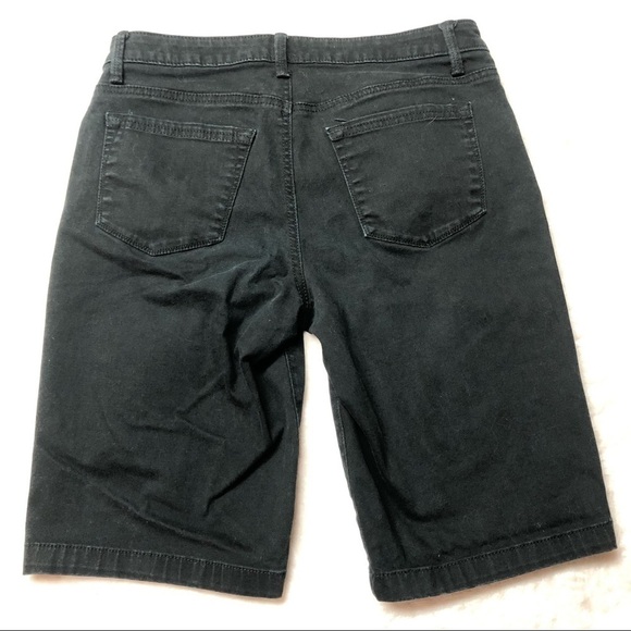 Lee Riders Black Denim Midrise Bermuda Shorts - Picture 2 of 7
